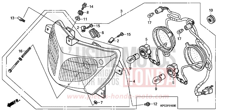 SCHEINWERFER (XL125V1/2/3/4/5/6) von Varadero 125 SPANGLE SILVER METALLIC (NHA49) von 2006